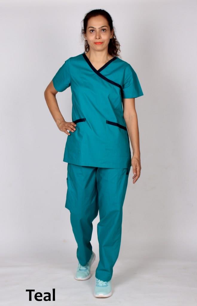 GUJ STYLE TEAL DOCTOR SCRUB SET - SLIM FIT