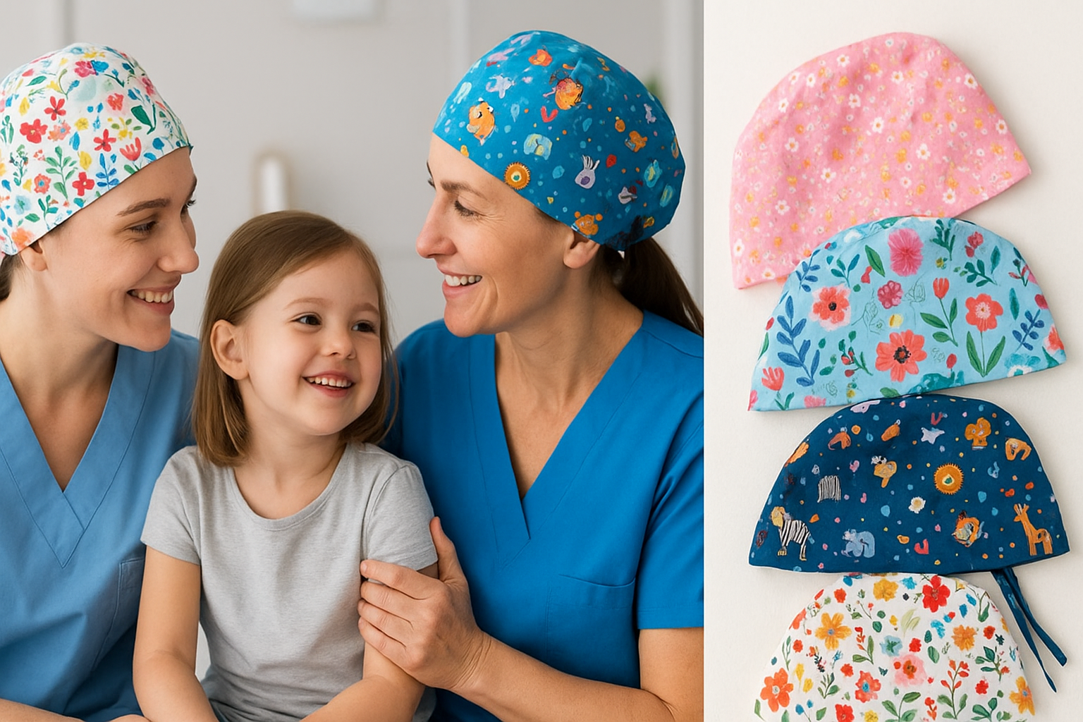 child-medical professionals scrub caps